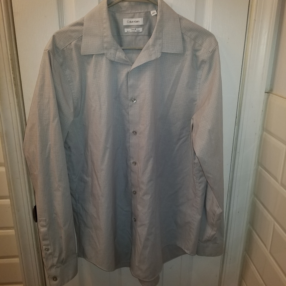 Calvin Klein Men's Gray Button-Up Shirt Jacket